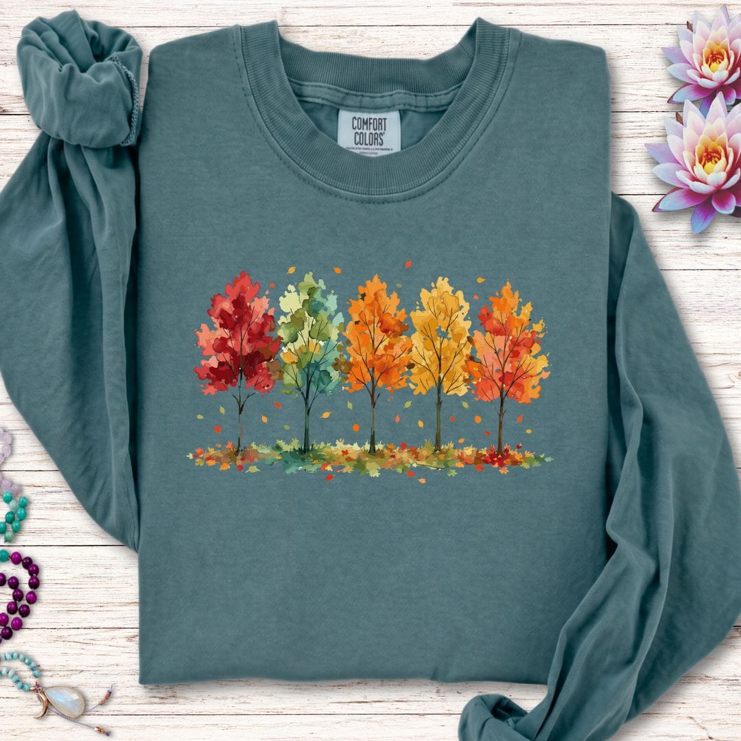 Printify Long-sleeve Season Of Change Long Sleeve Tee Blue Spruce / S