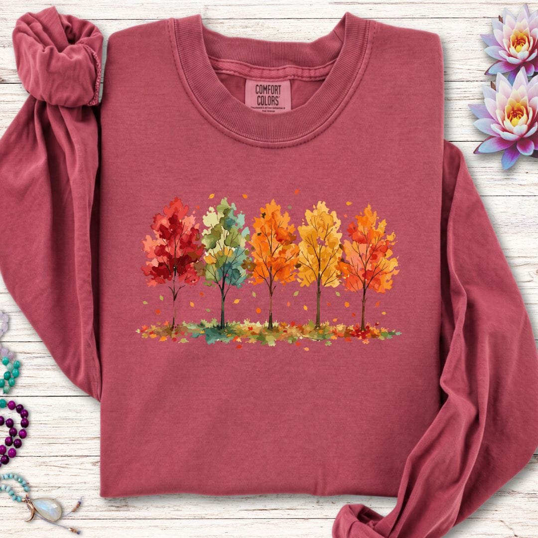 Printify Long-sleeve Season Of Change Long Sleeve Tee Crimson / S
