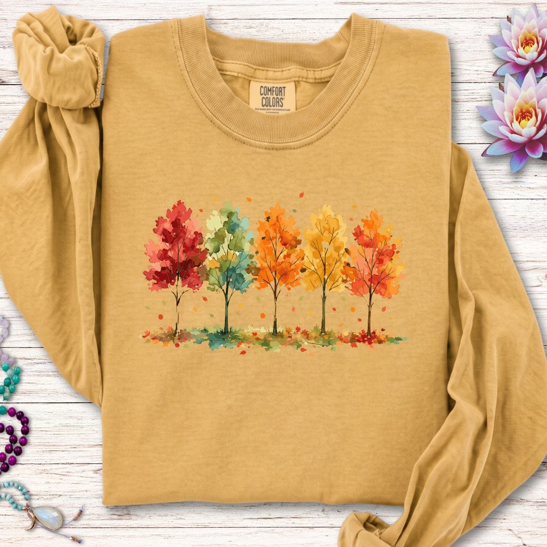 Printify Long-sleeve Season Of Change Long Sleeve Tee Mustard / S