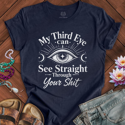 See Straight Through Tee Heather Midnight Navy