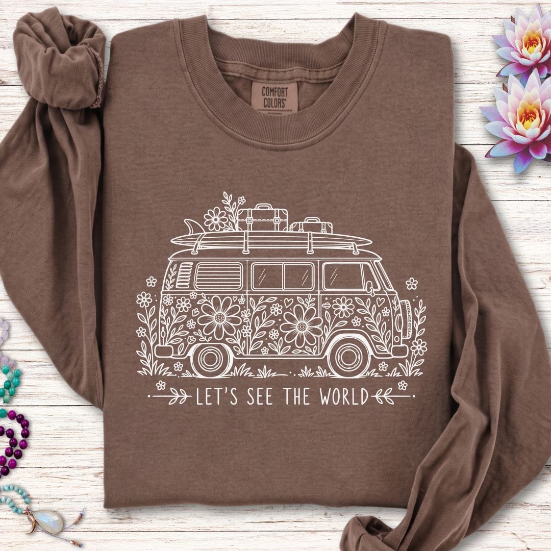 See The World Long Sleeve Tee Espresso