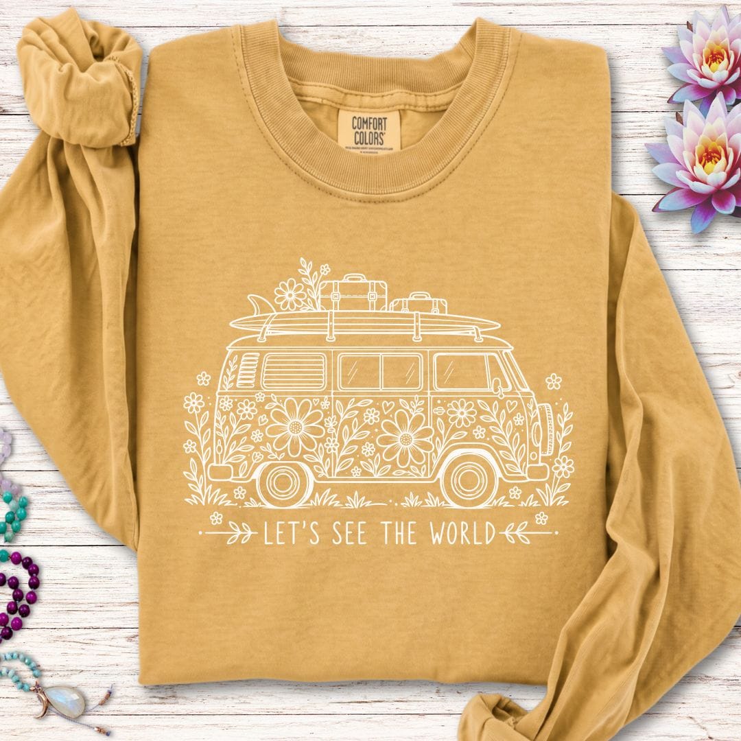 See The World Long Sleeve Tee Mustard