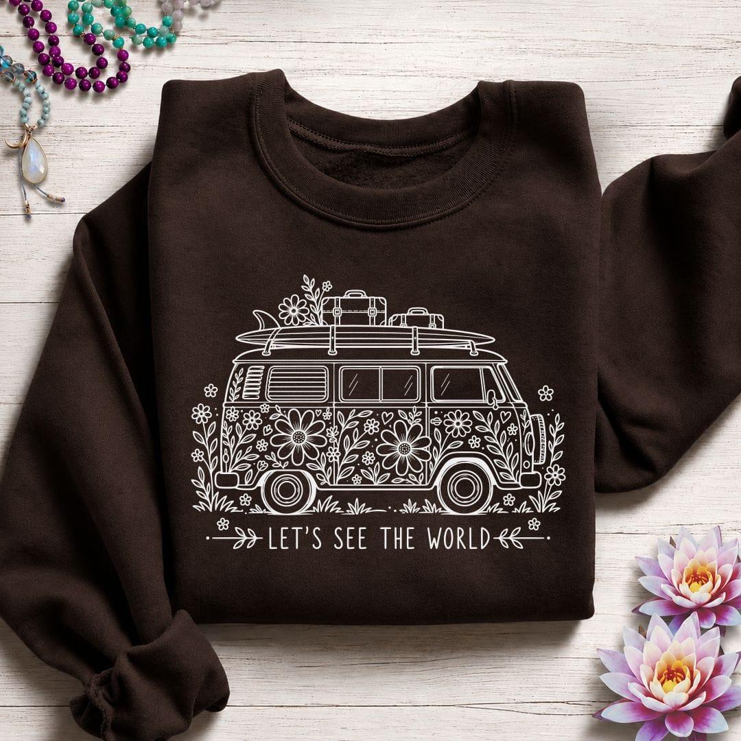 See The World Sweatshirt Dark Chocolate