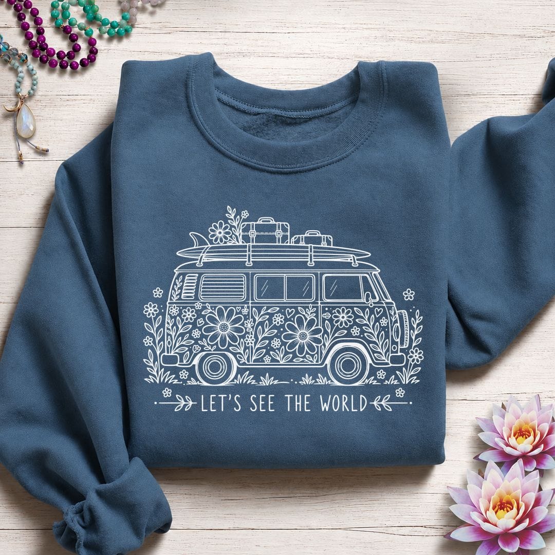 See The World Sweatshirt Indigo Blue