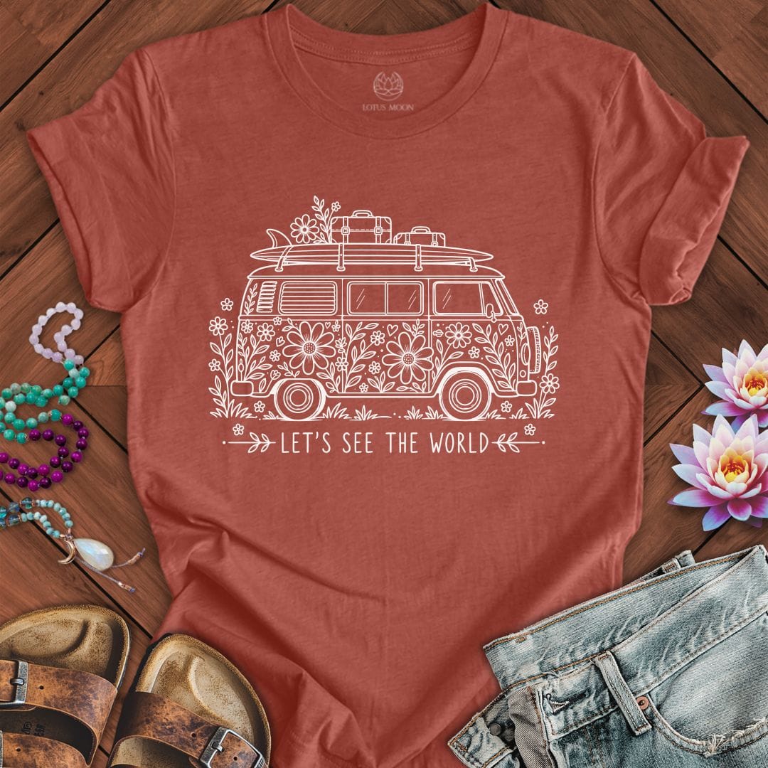 Printify T-Shirt See The World Tee Heather Clay / S