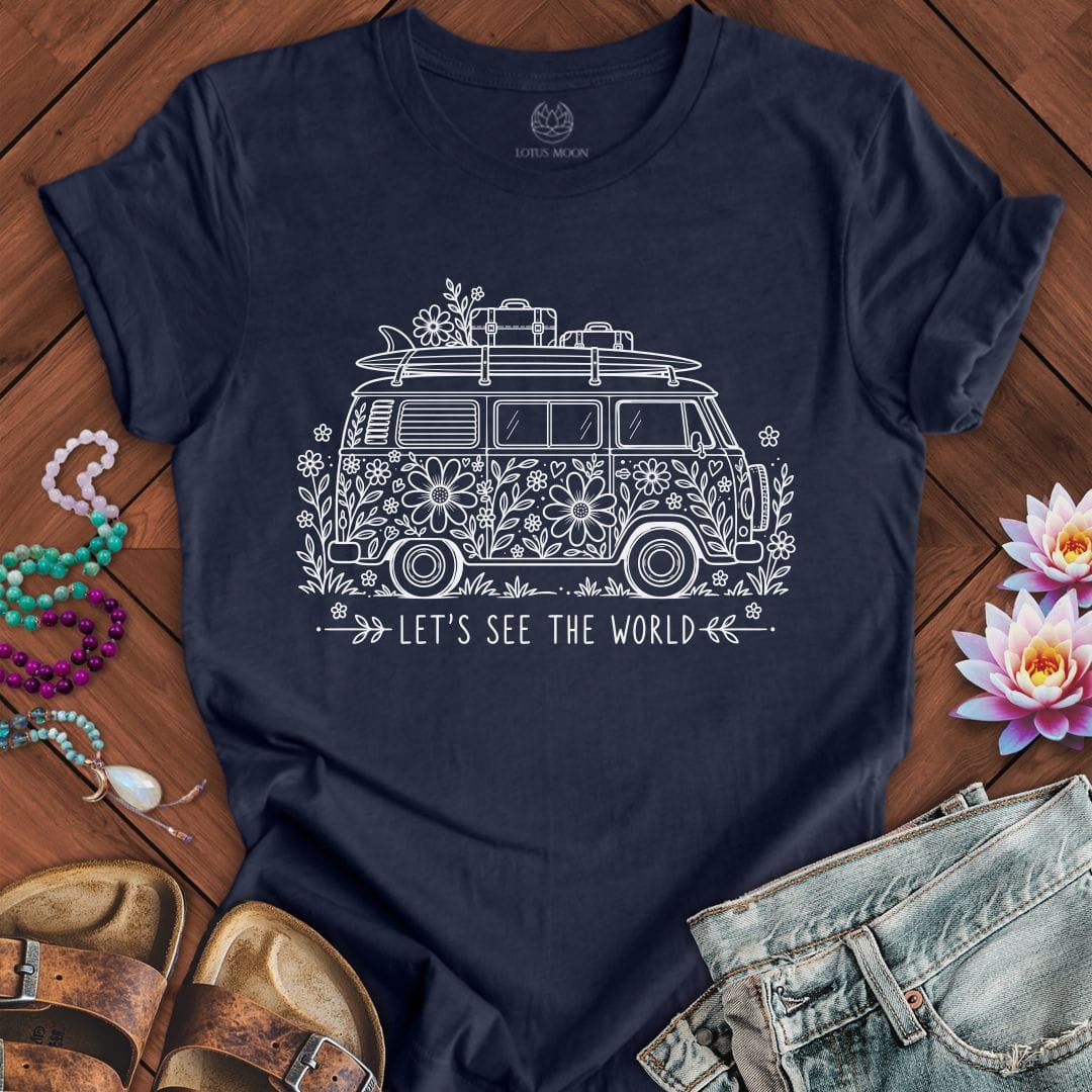 Printify T-Shirt See The World Tee Heather Midnight Navy / S