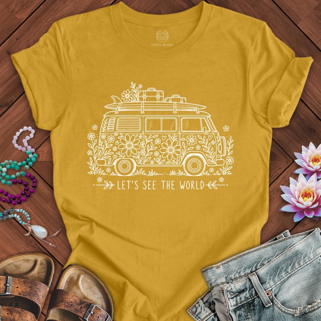 Printify T-Shirt See The World Tee Heather Mustard / S