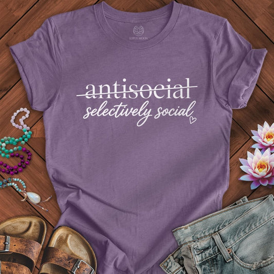 Selectively Social Tee Heather Purple