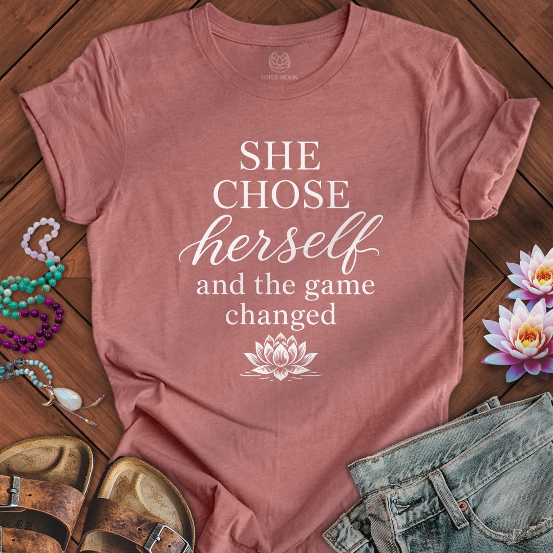 Printify T-Shirt She Chose Herself Tee Heather Mauve / S