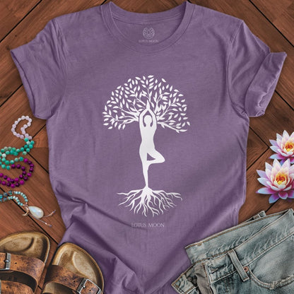 Silhouette Tree of Life Tee Heather Purple
