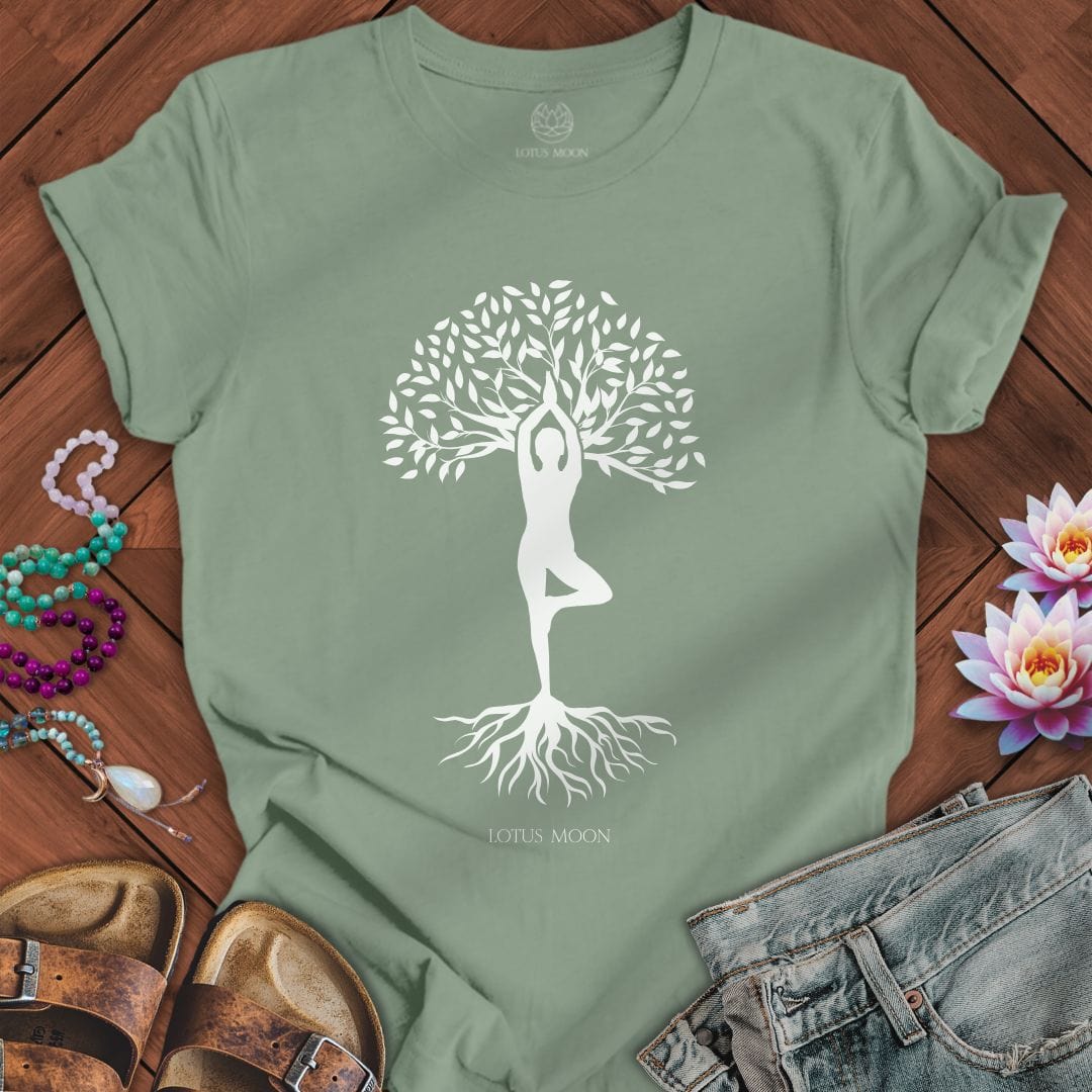 Silhouette Tree of Life Tee Sage