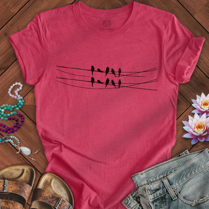Simple Birds Tee Heather Raspberry