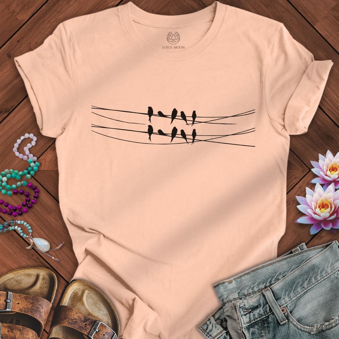 Simple Birds Tee Peach