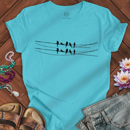 Simple Birds Tee Turquoise