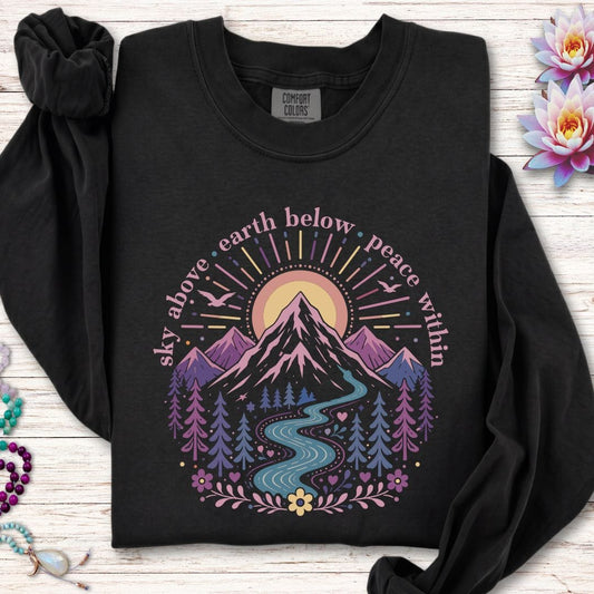 Sky Above Long Sleeve Tee Black