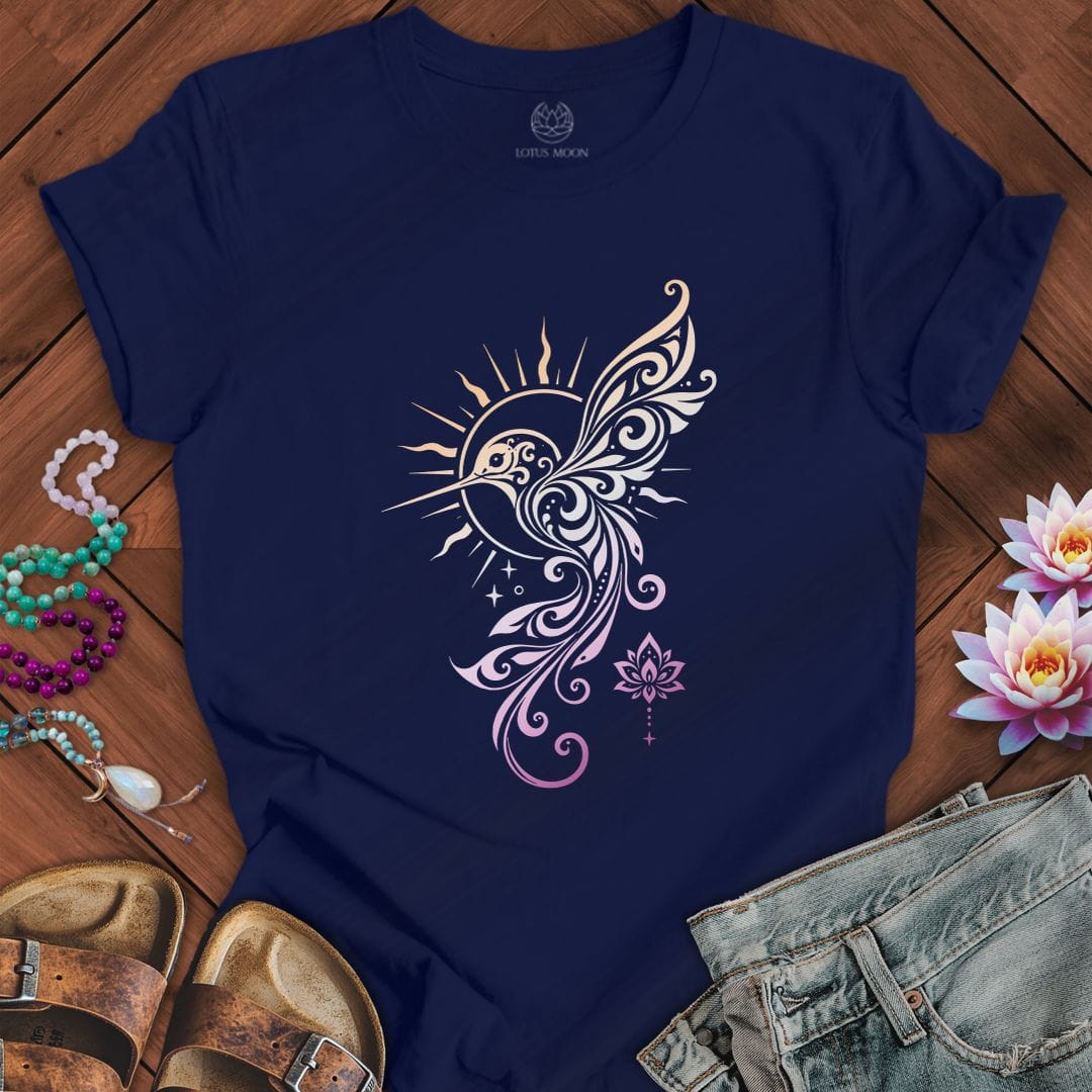 Printify T-Shirt Solar Hummingbird Tee Navy / S