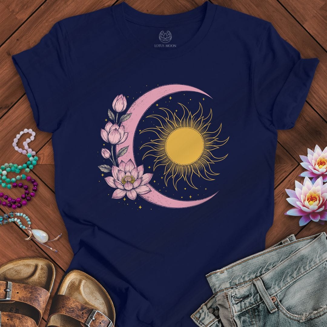 Printify T-Shirt Solar Lotus Tee Navy / S