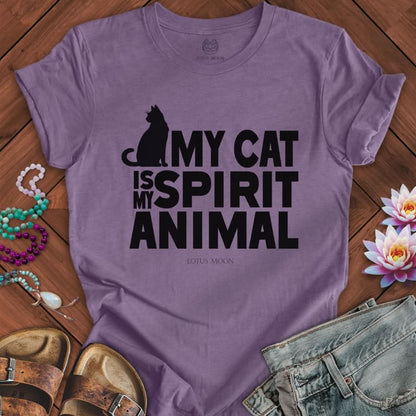Spirit Cat Tee Heather Purple