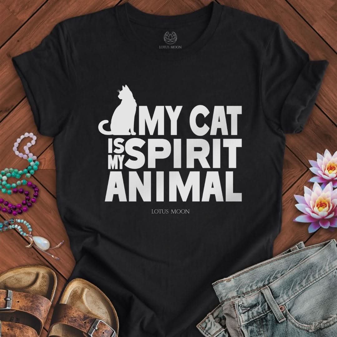 Spirit Cat Tee Solid Black Blend