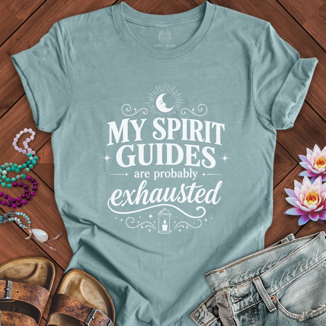Spirit Guides Tee Heather Blue Lagoon