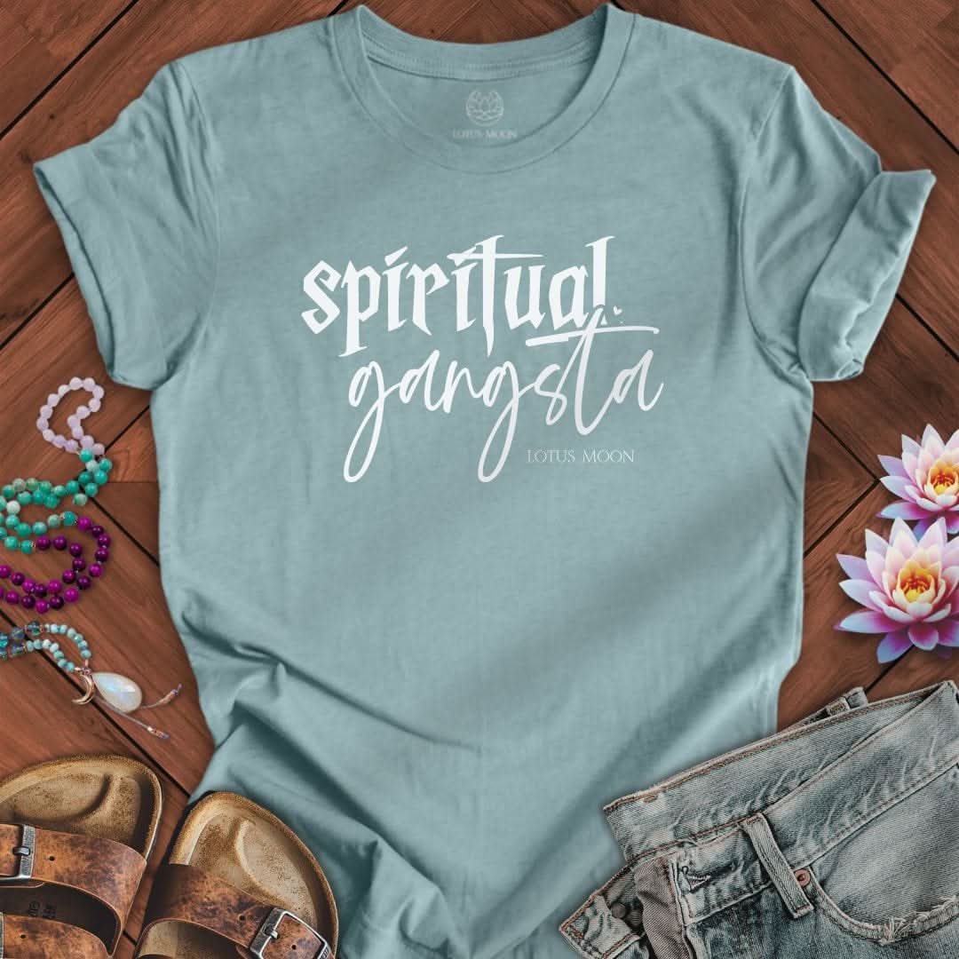 Spiritual Gangsta Tee Heather Blue Lagoon