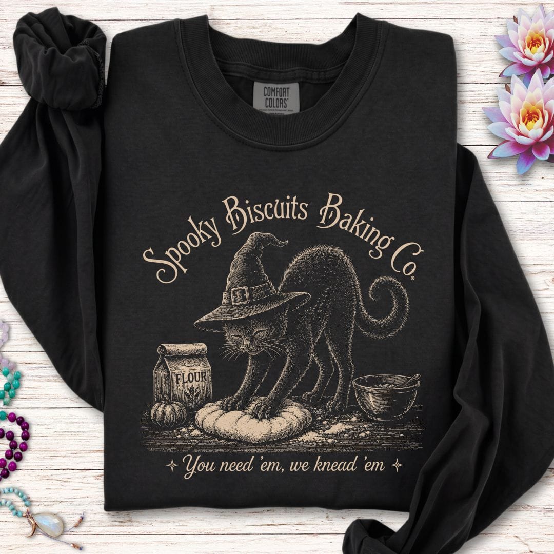 Spooky Biscuits Long Sleeve Tee Black