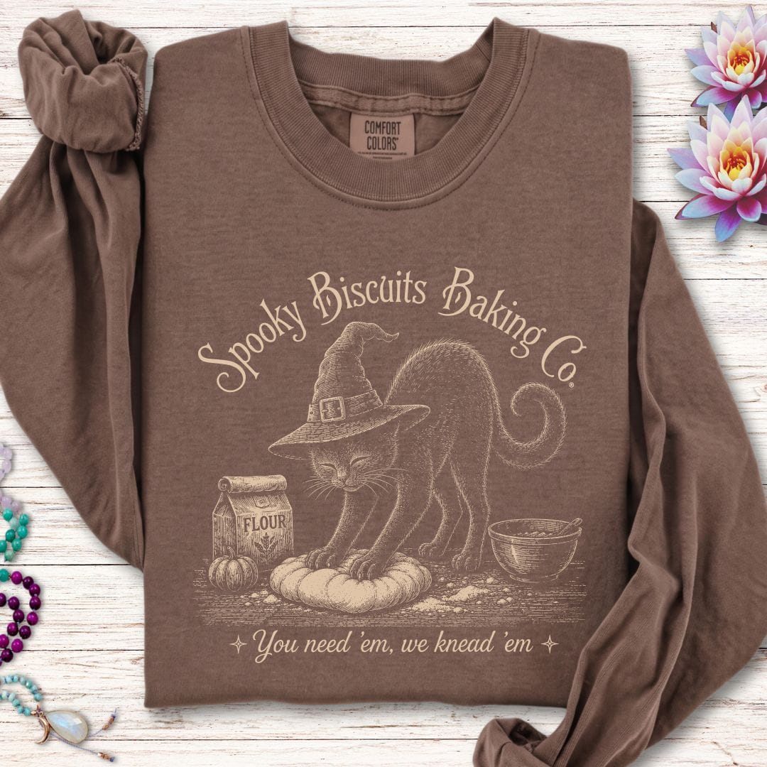 Spooky Biscuits Long Sleeve Tee Espresso
