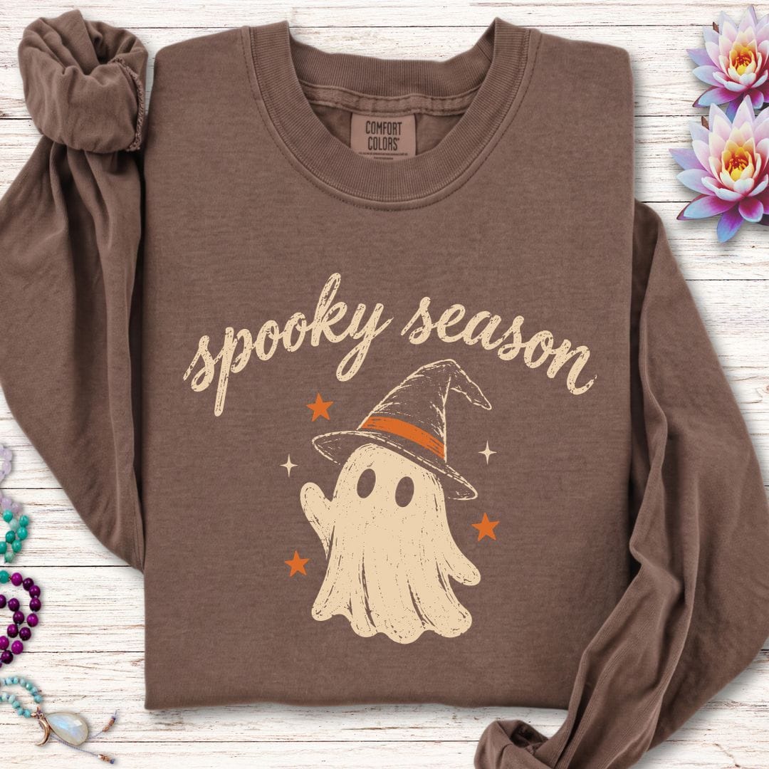 Spooky Season Long Sleeve Tee Espresso