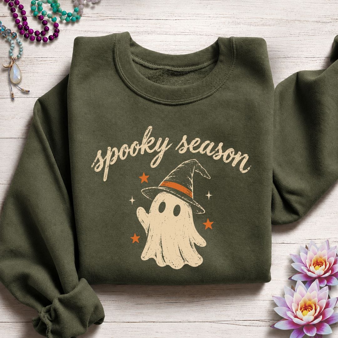Spooky Season Sweatshirt Military Green