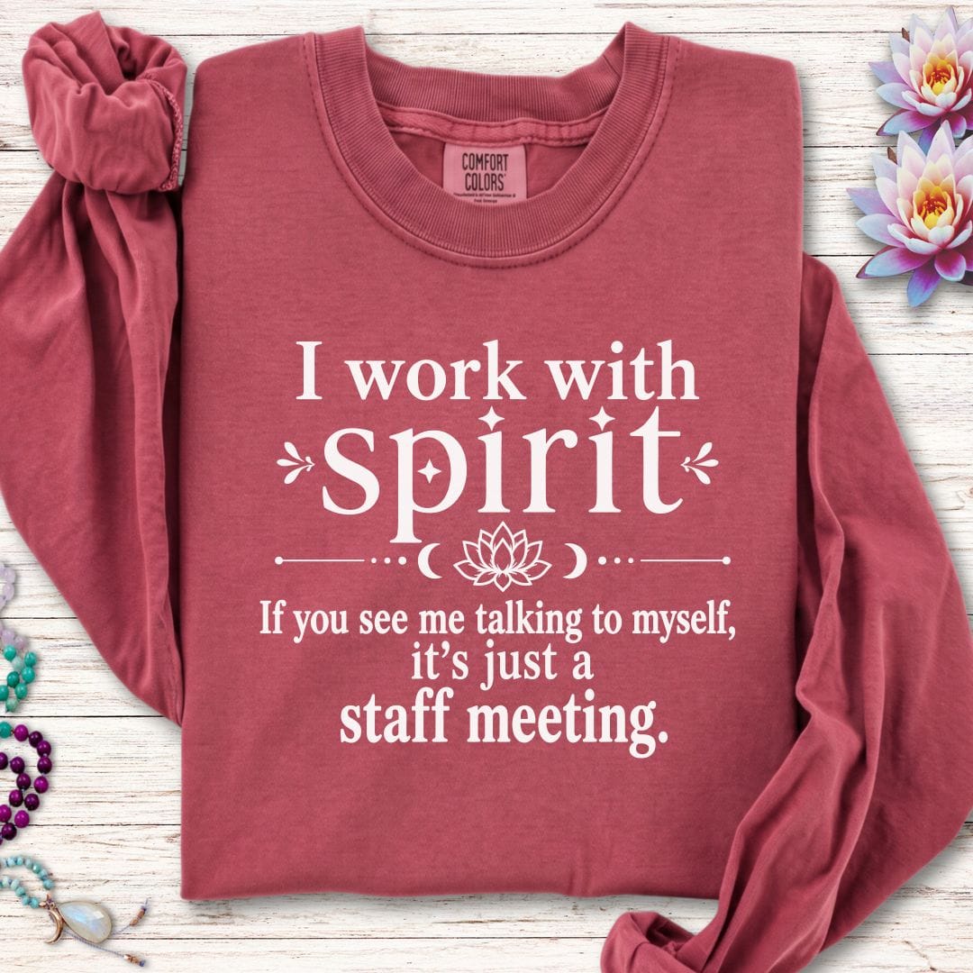 Printify Long-sleeve Staff Meeting Long Sleeve Tee Crimson / S