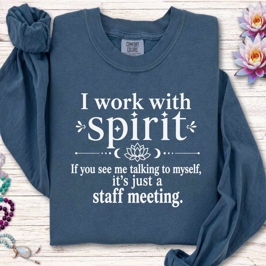 Printify Long-sleeve Staff Meeting Long Sleeve Tee Midnight / S