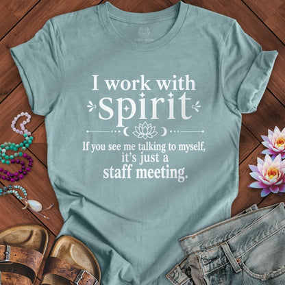 Printify T-Shirt Staff Meeting Tee Heather Blue Lagoon / S