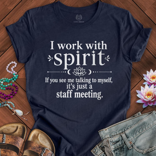 Staff Meeting Tee Heather Midnight Navy