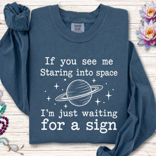 Staring Into Space Long Sleeve Tee Midnight