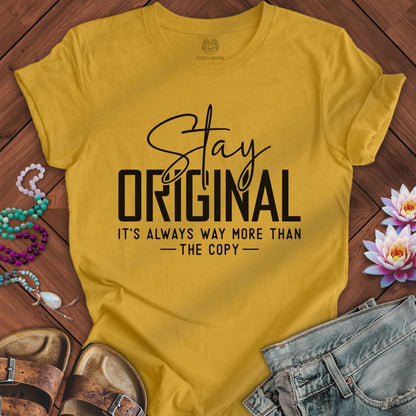 Stay Original Tee Heather Mustard