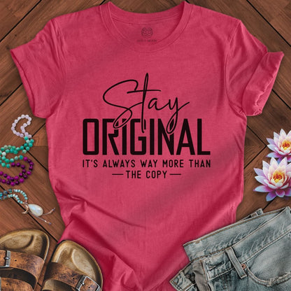 Stay Original Tee Heather Raspberry