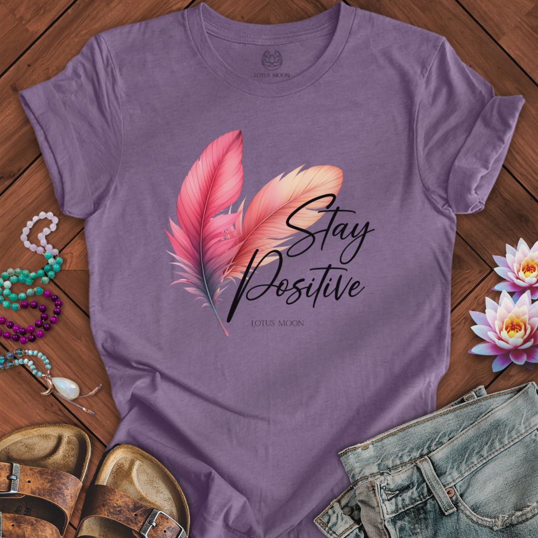Stay Positive Tee Heather Purple