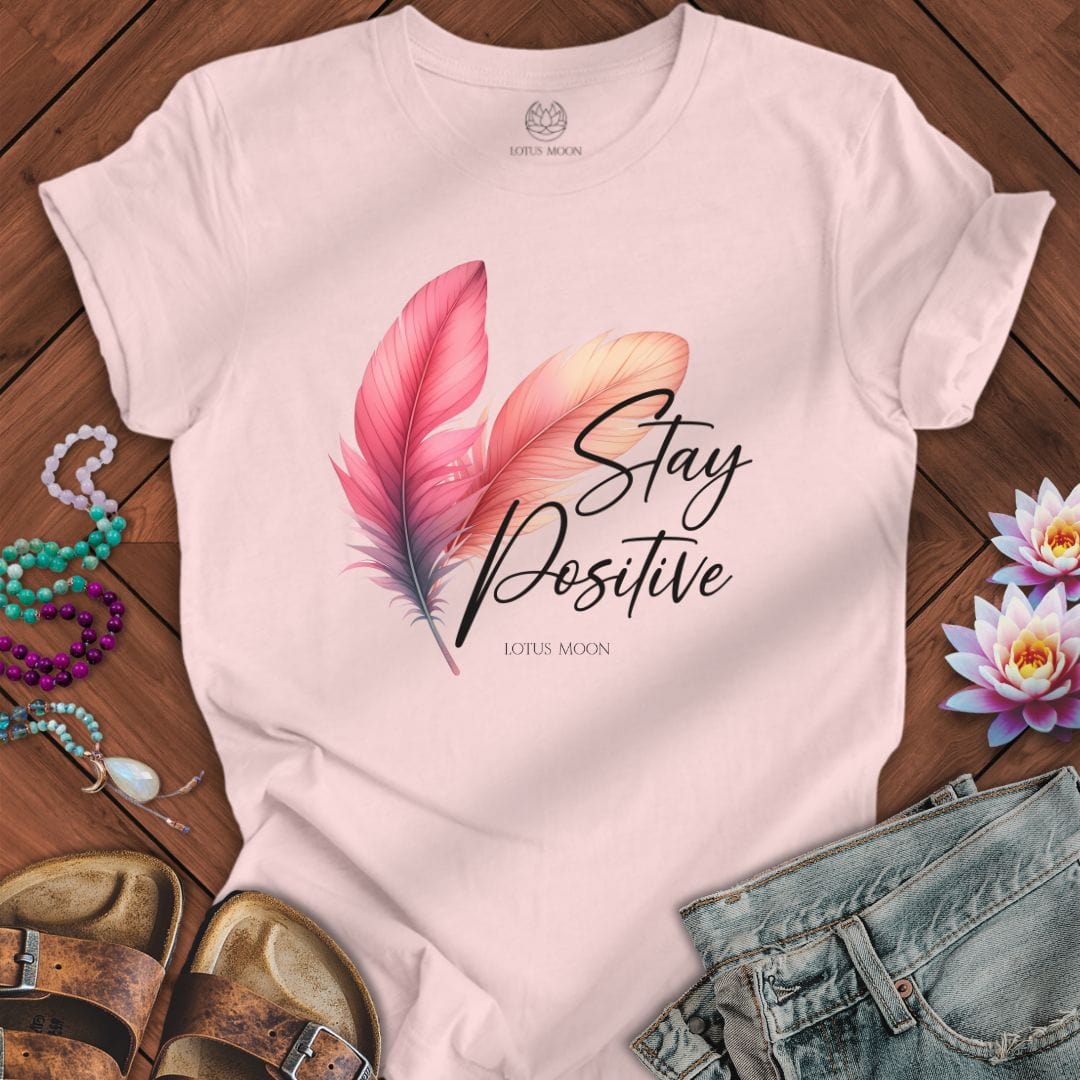 Stay Positive Tee Soft Pink