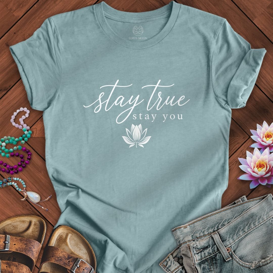 Printify T-Shirt Stay True Tee Heather Blue Lagoon / S