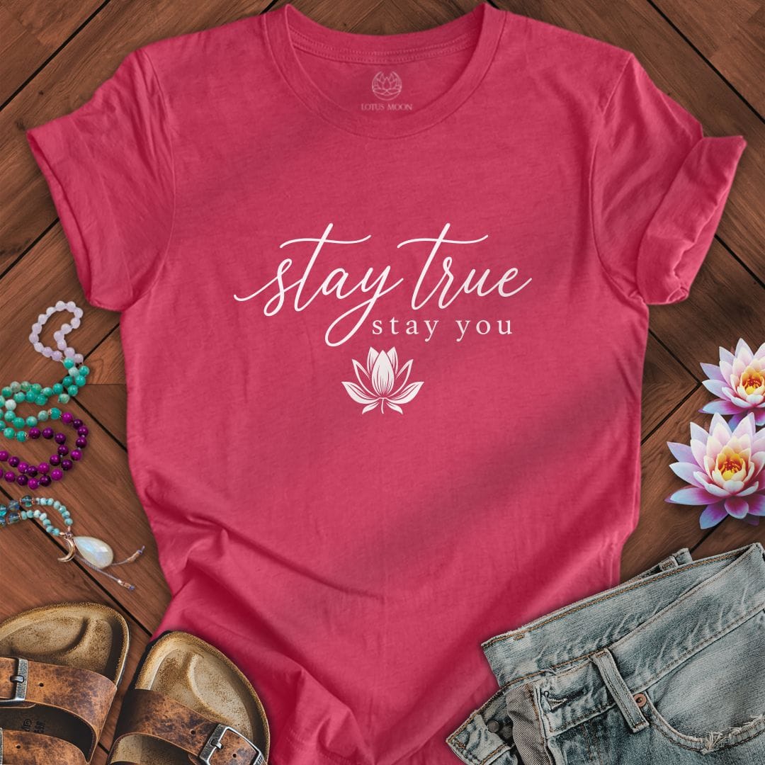 Printify T-Shirt Stay True Tee Heather Raspberry / S