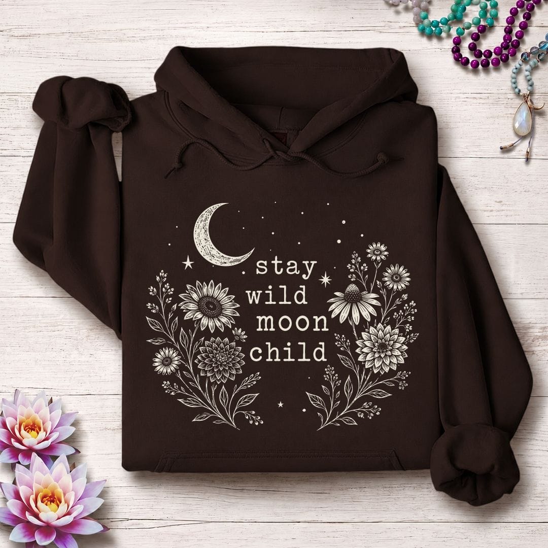 Printify Hoodie Stay Wild Autumn Hoodie Dark Chocolate / S