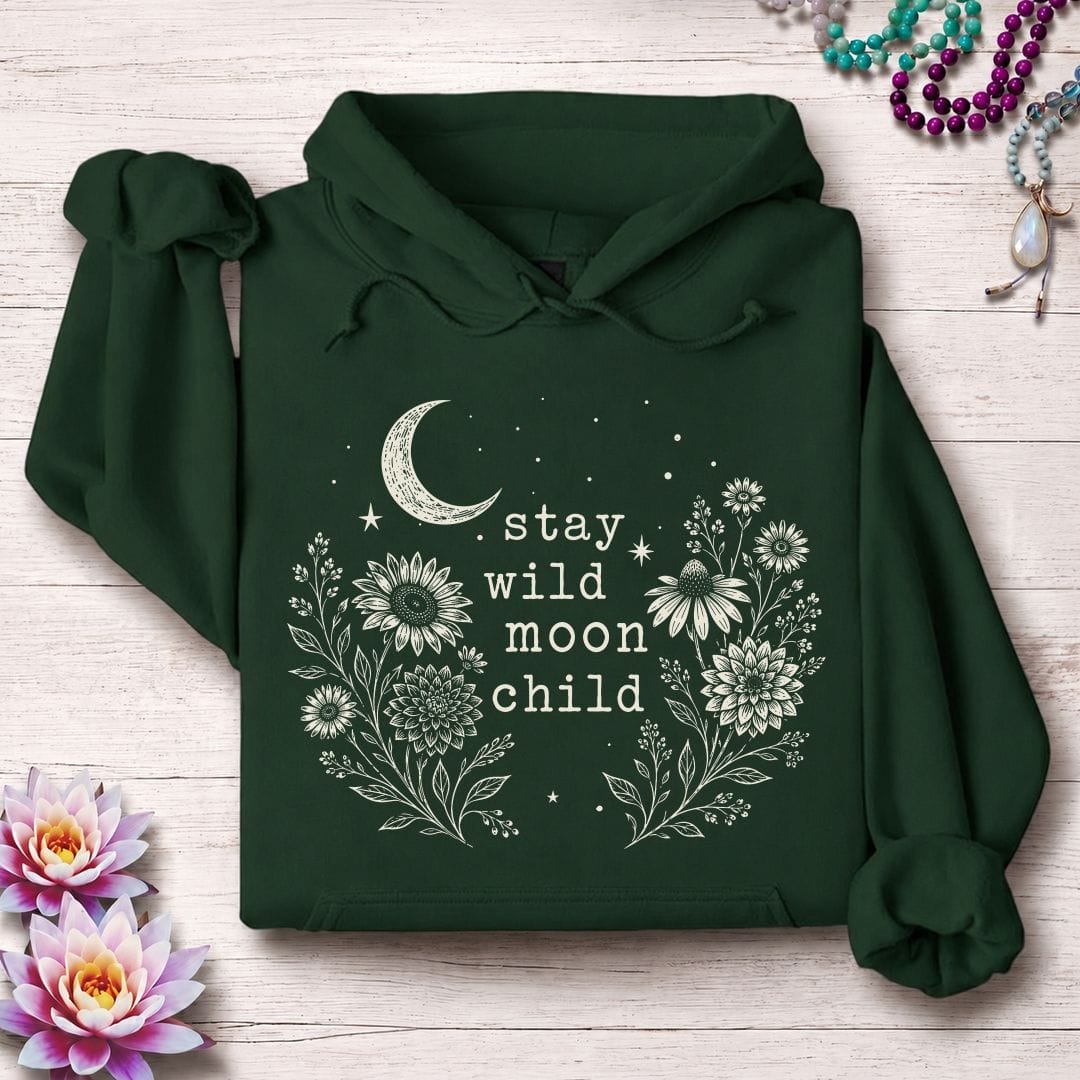 Printify Hoodie Stay Wild Autumn Hoodie Forest Green / S