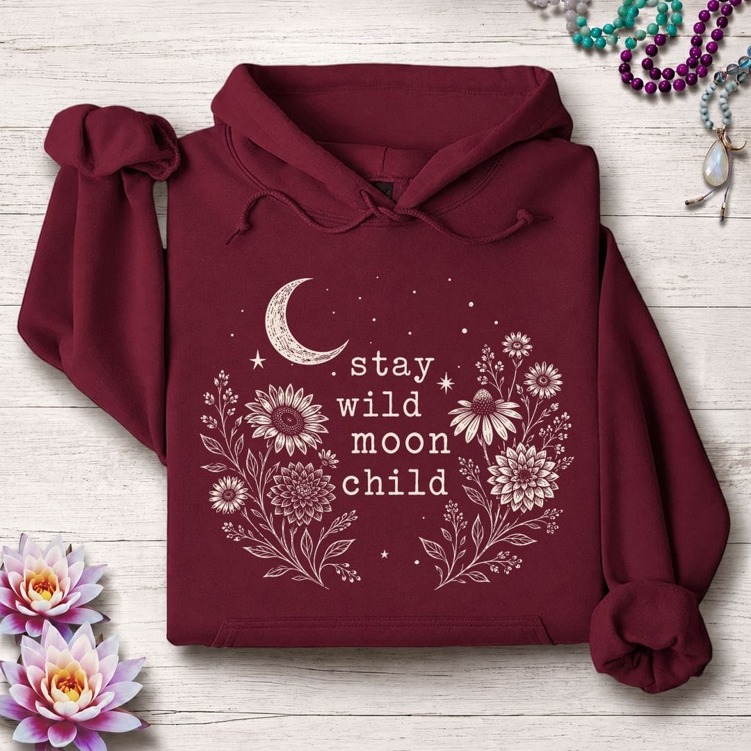 Printify Hoodie Stay Wild Autumn Hoodie Maroon / S