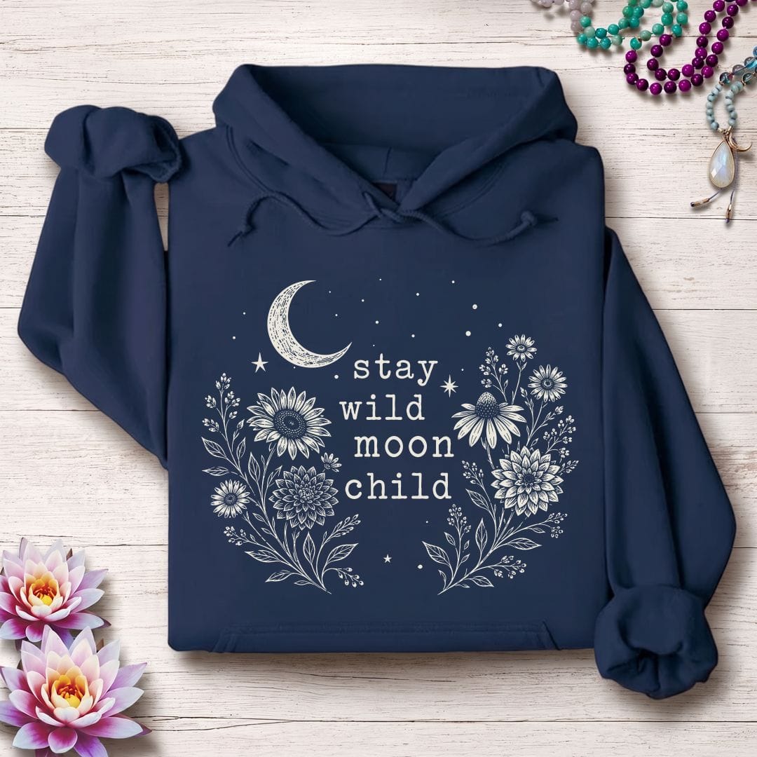 Printify Hoodie Stay Wild Autumn Hoodie Navy / S