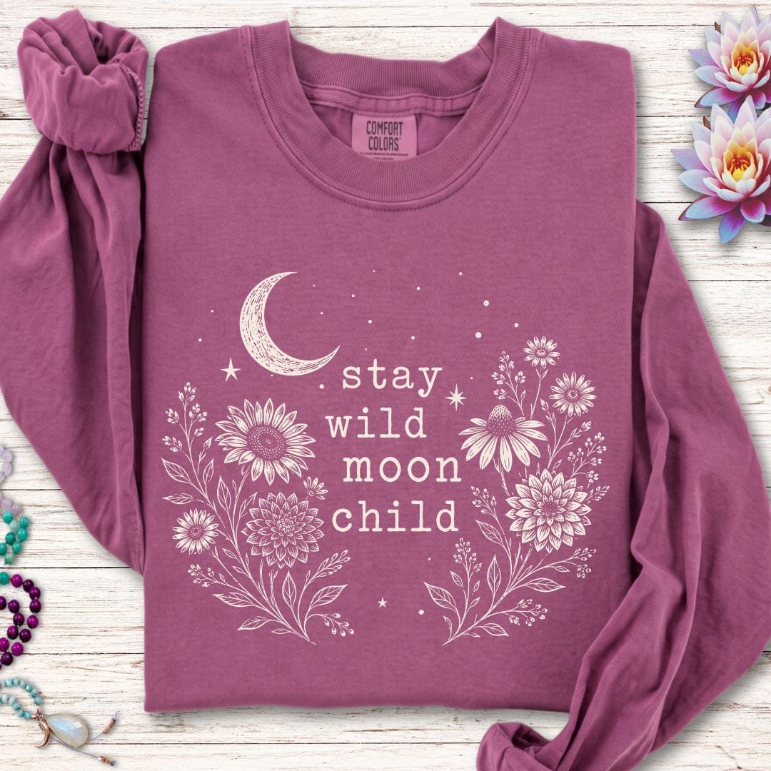 Stay Wild Autumn Long Sleeve Tee Berry