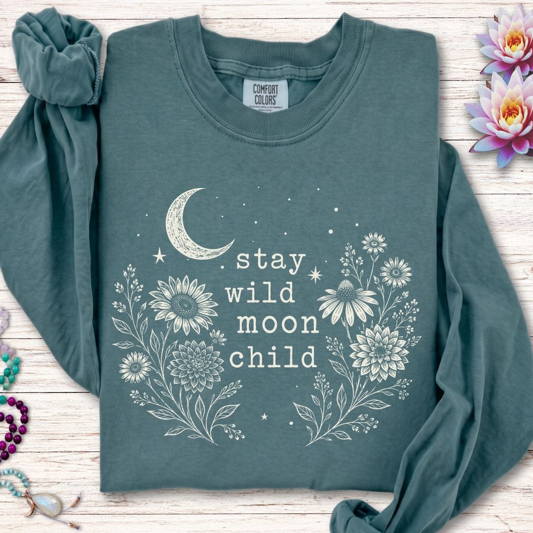 Stay Wild Autumn Long Sleeve Tee Blue Spruce
