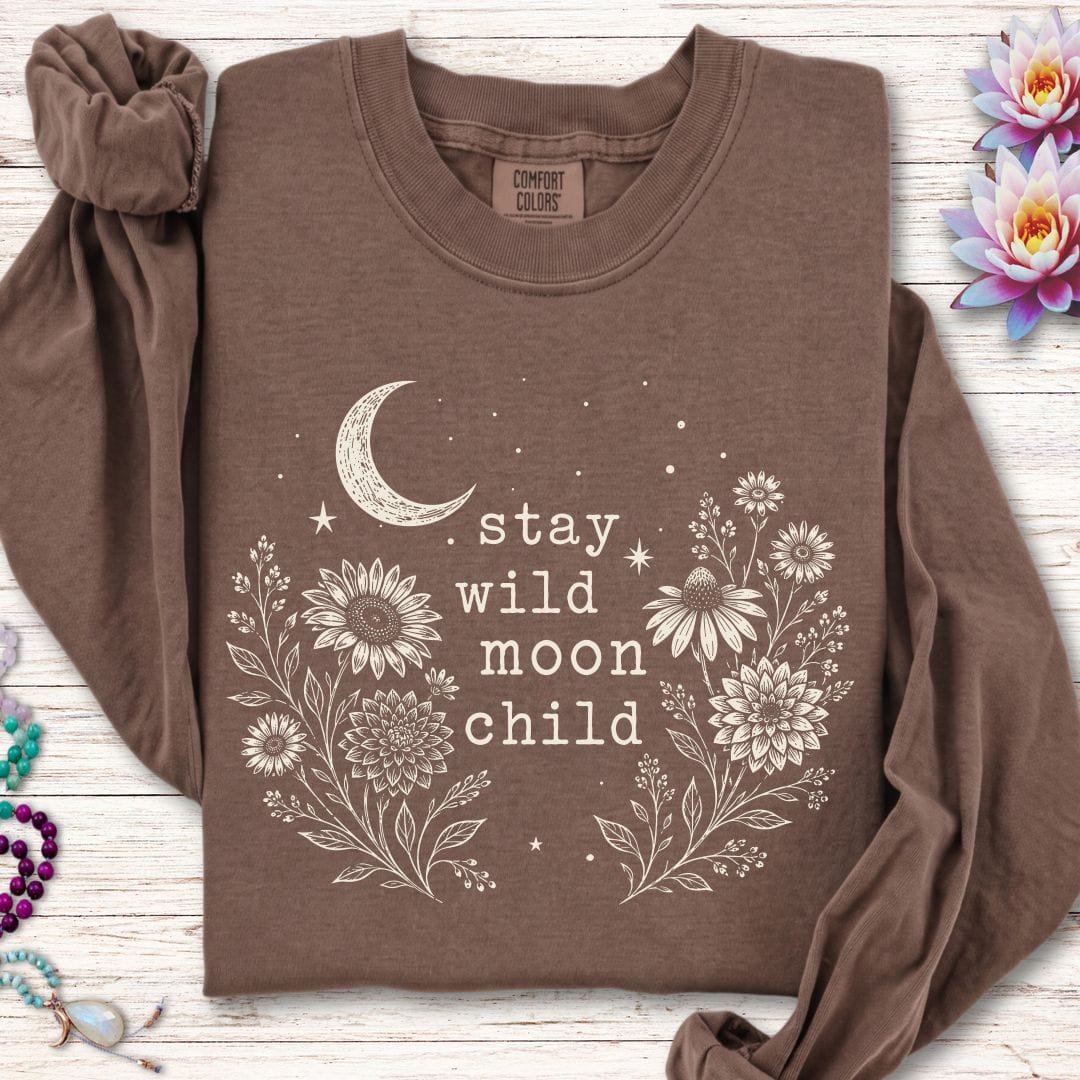 Stay Wild Autumn Long Sleeve Tee Espresso