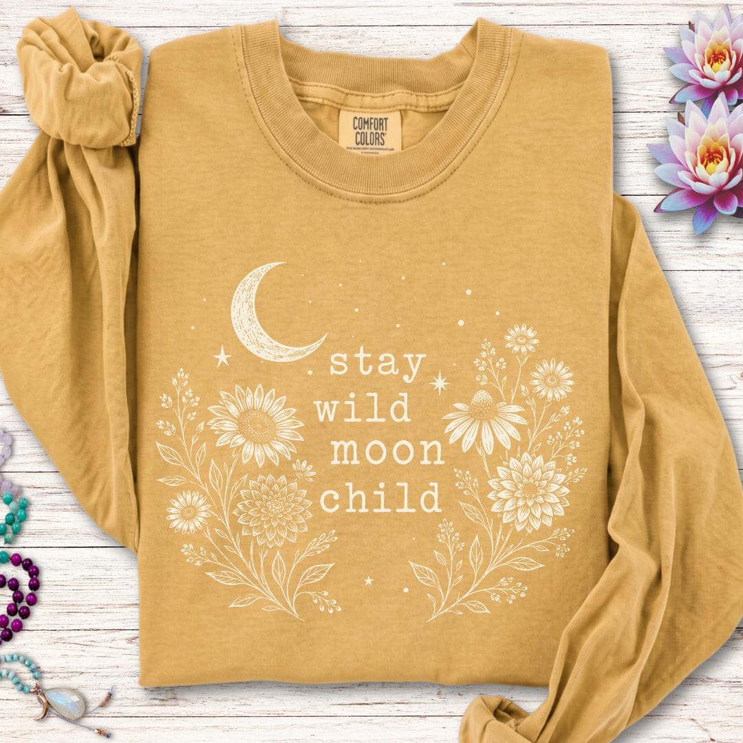 Stay Wild Autumn Long Sleeve Tee Mustard