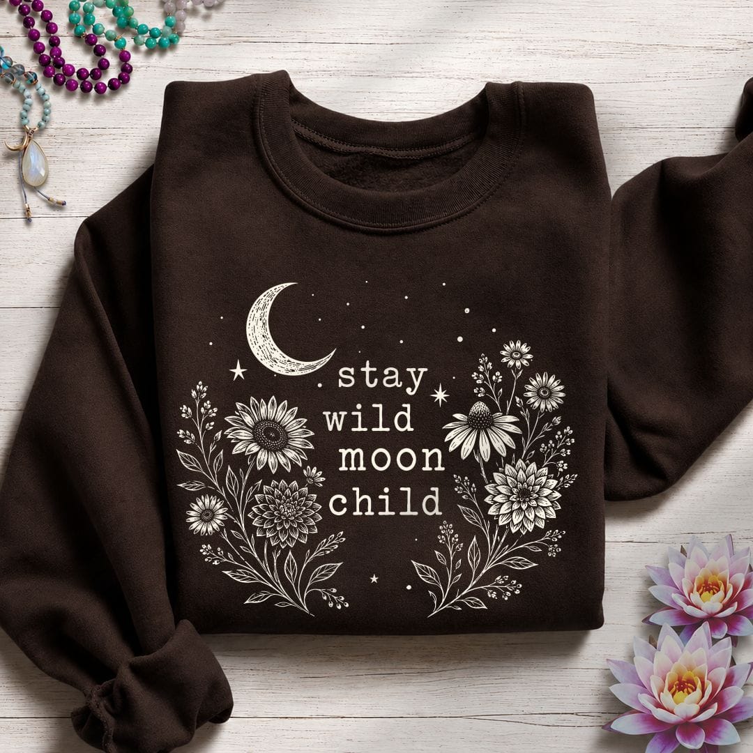 Stay Wild Autumn Sweatshirt Dark Chocolate