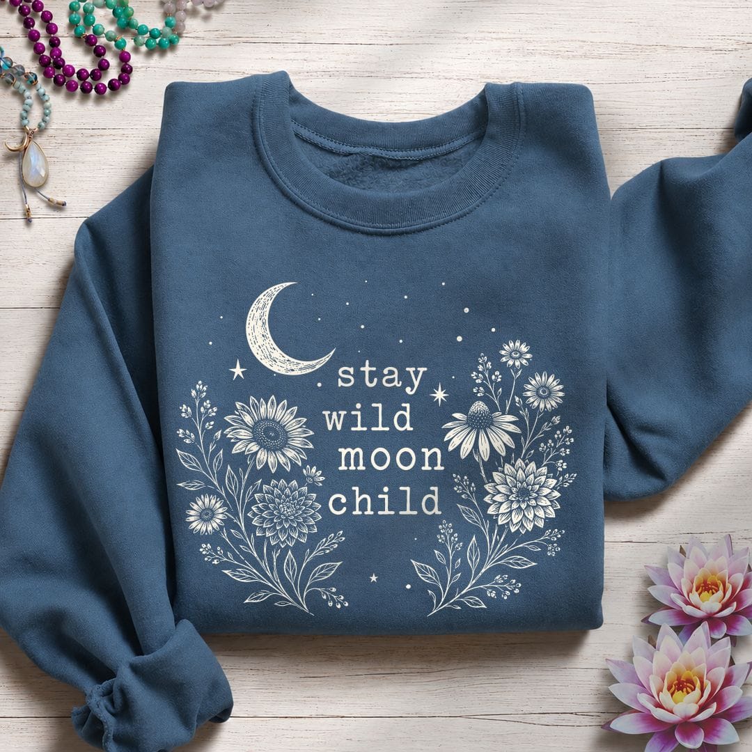 Stay Wild Autumn Sweatshirt Indigo Blue